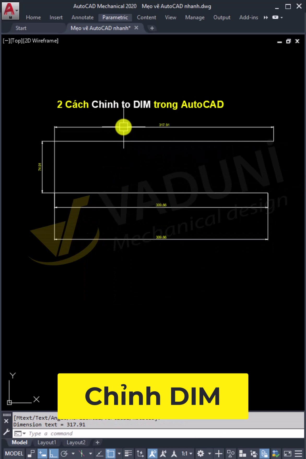 2 cách chỉnh to DIM trong AutoCAD cực hay có thể bạn chưa biết: 🔧 Cách ...