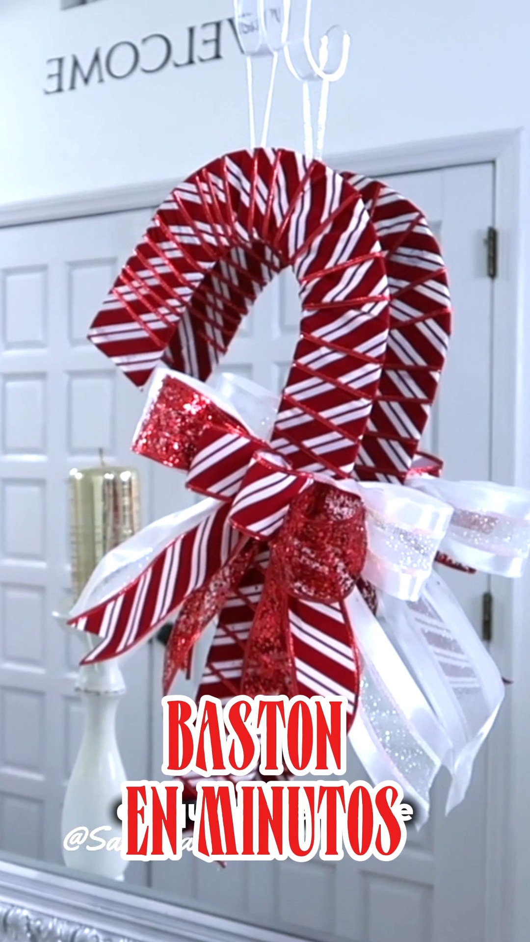 Vean este baston navideño que lo haras en minutos ️#decoraciones # ...