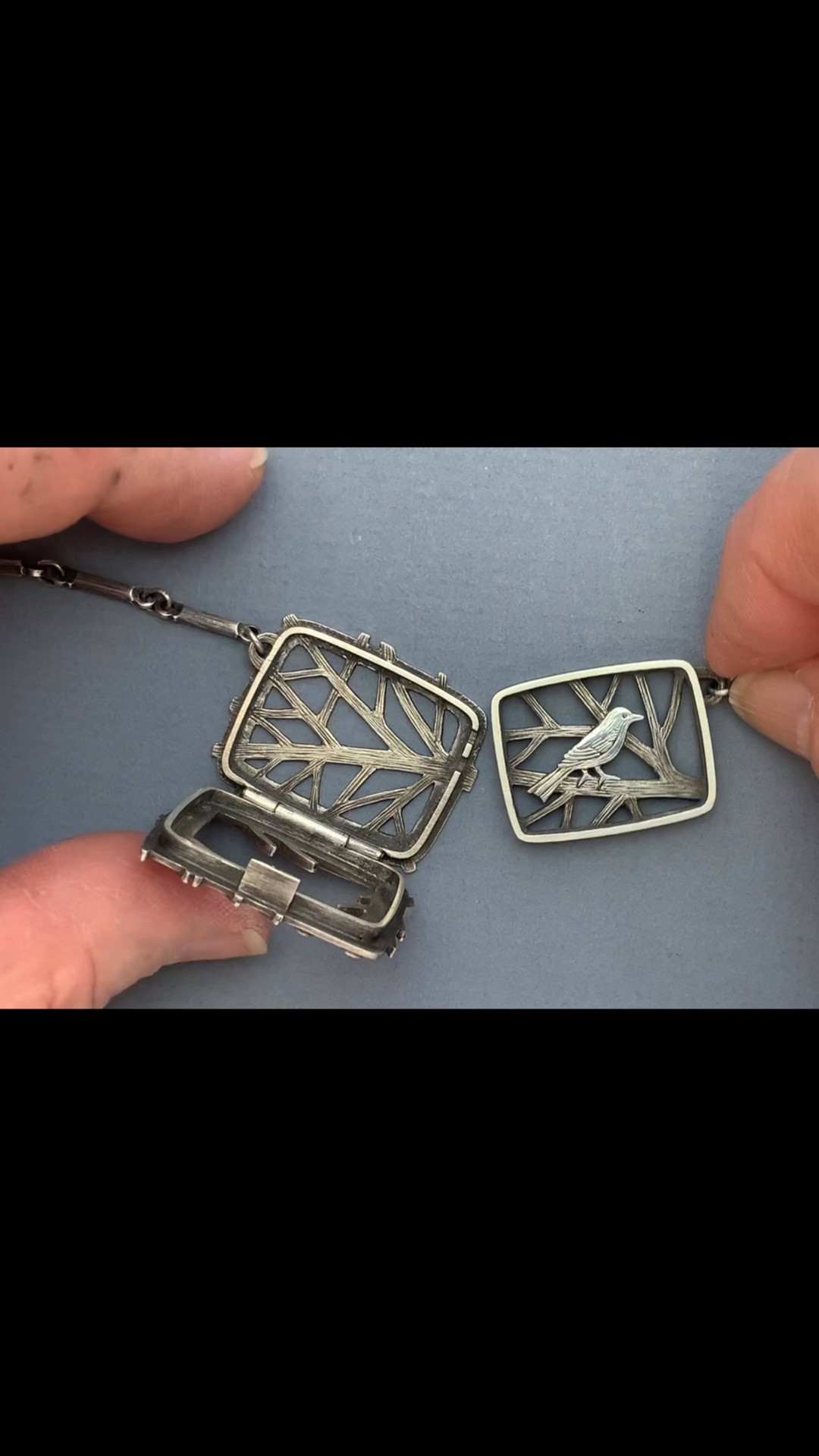 This is a recently completed 3-layered riveted pendant I hand ...