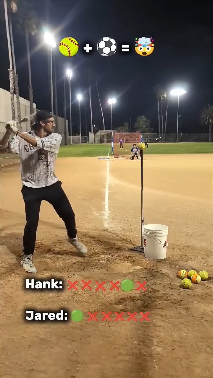 Hank versus me in penalty kicks #slowpitchsoftball #pks #baseball #goal ...