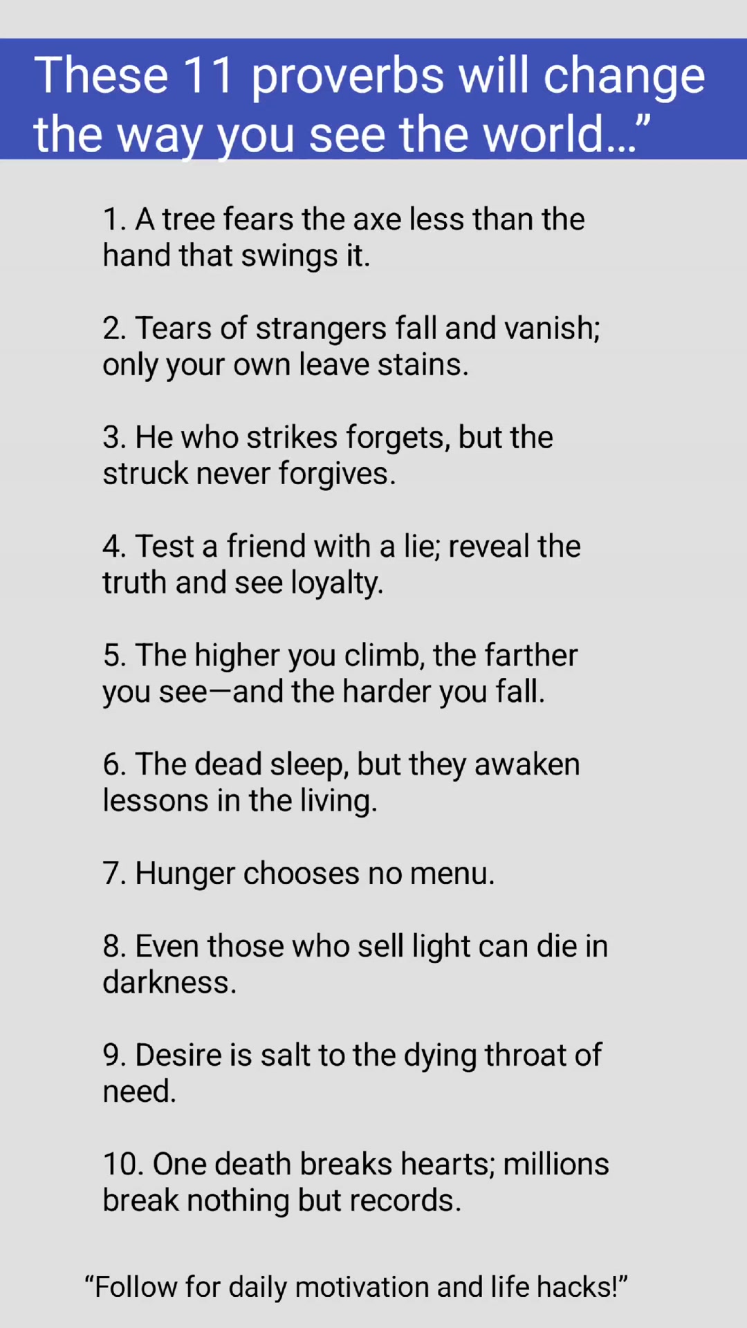 11 Deep Proverbs That Will Change Your Perspective 🧠 These 11 proverbs ...