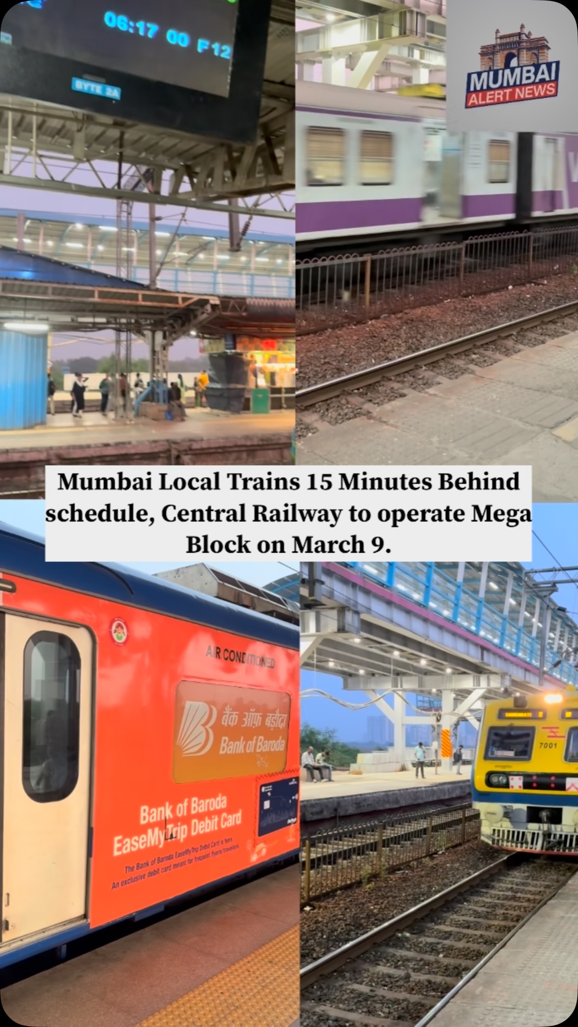 Mumbai local train 15 minutes behind schedule: Central Railway to ...