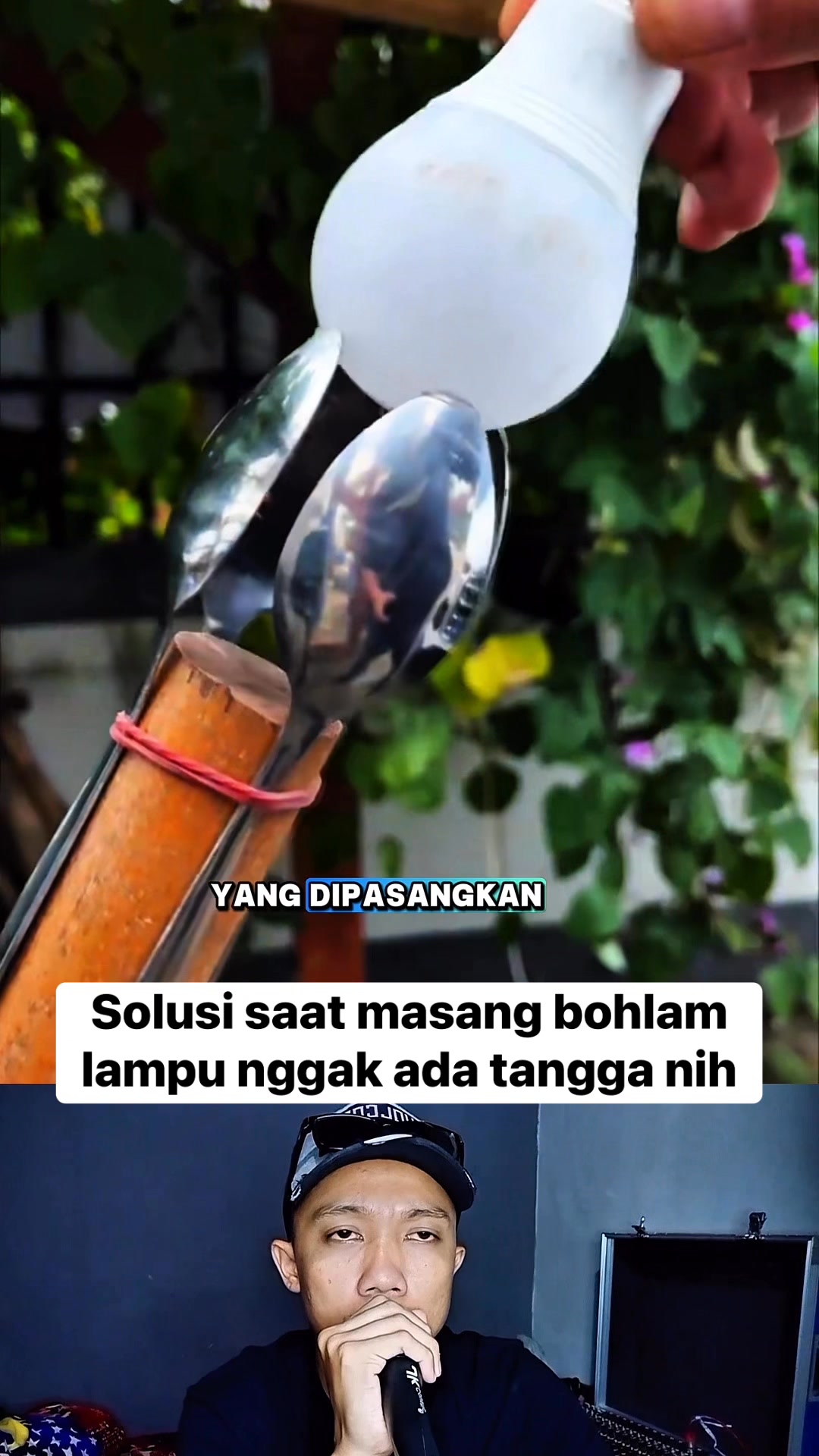 Practical way to install a light bulb when you don’t have a ladder # ...