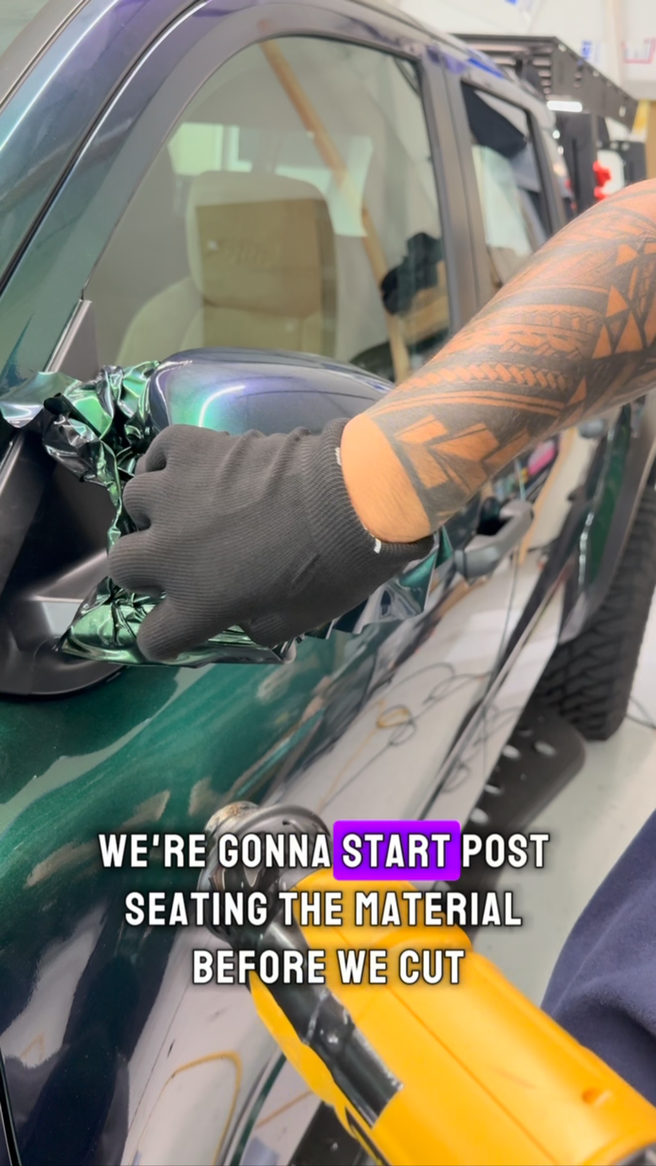 Using a mirror tool when wrapping your mirrors makes it 10x easier to ...