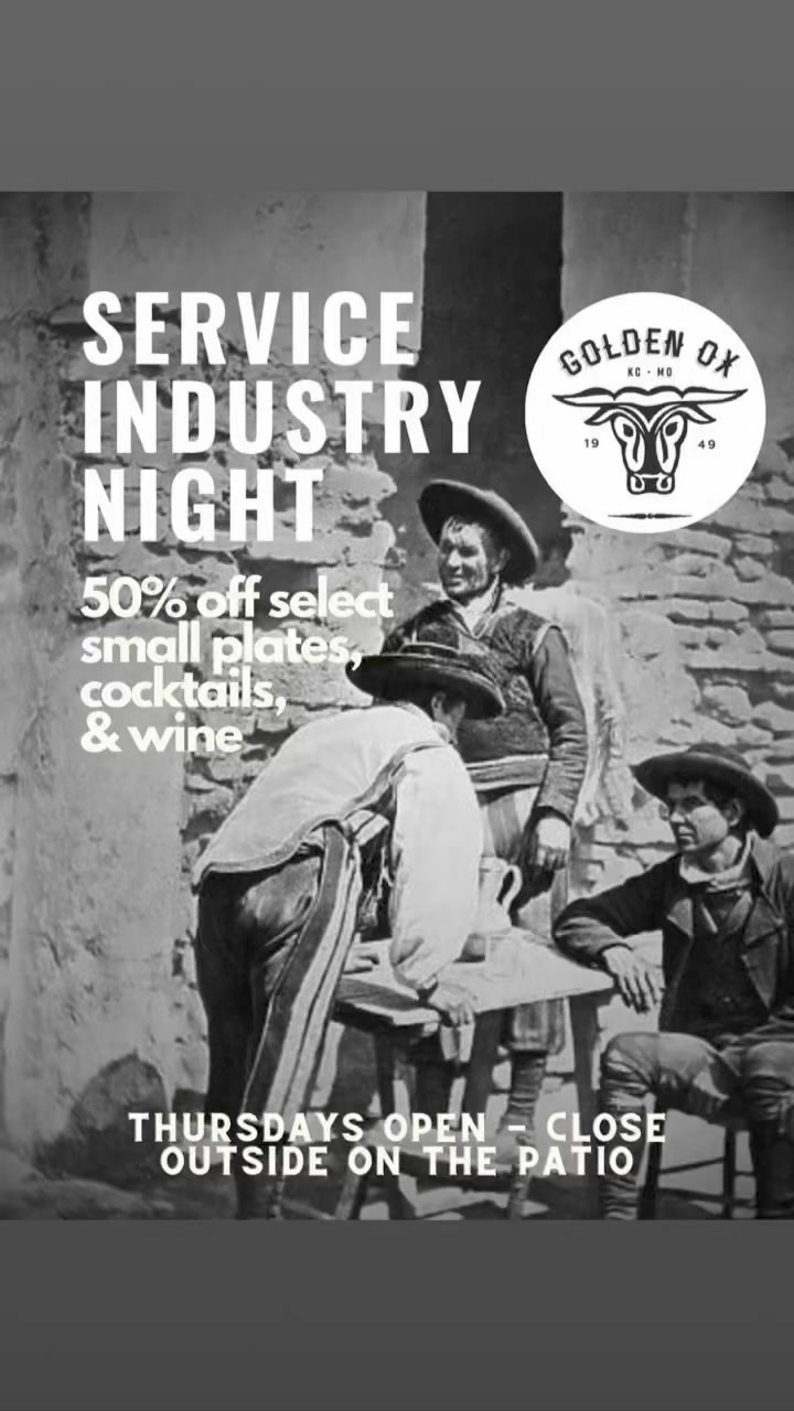 golden ox dress code Thursdays 5pm to 10pm are Service Industry Night, 50% off small plates and select cocktails, beer and wine! Come see Skyler and Patrick at the Bar or on our beautiful Patio tonight! | menu golden ox kansas city