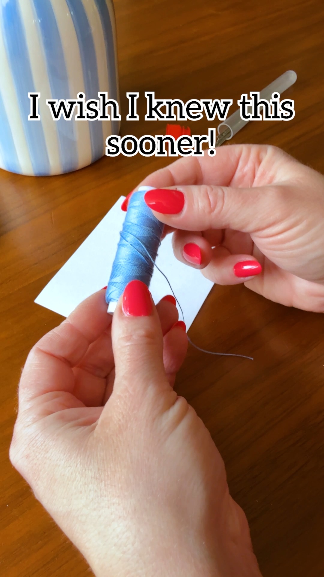 Jeff & Lauren - 🧵 Easy way to thread a needle! #sewing... | Facebook