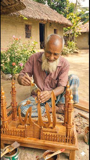 Wood-Crafted Art of Allah’s Name 🤍 | চাচার হাতে তৈরি কাঠের আল্লাহ নাম 🤲 ...