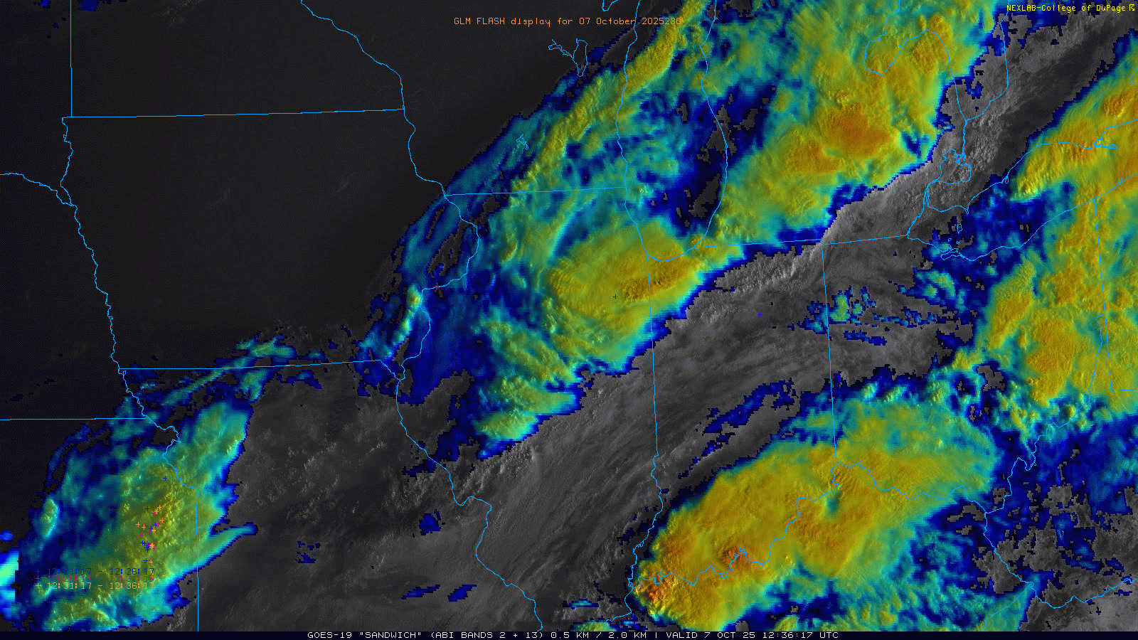 Here's a color enhanced weather satellite view of the overnight and ...