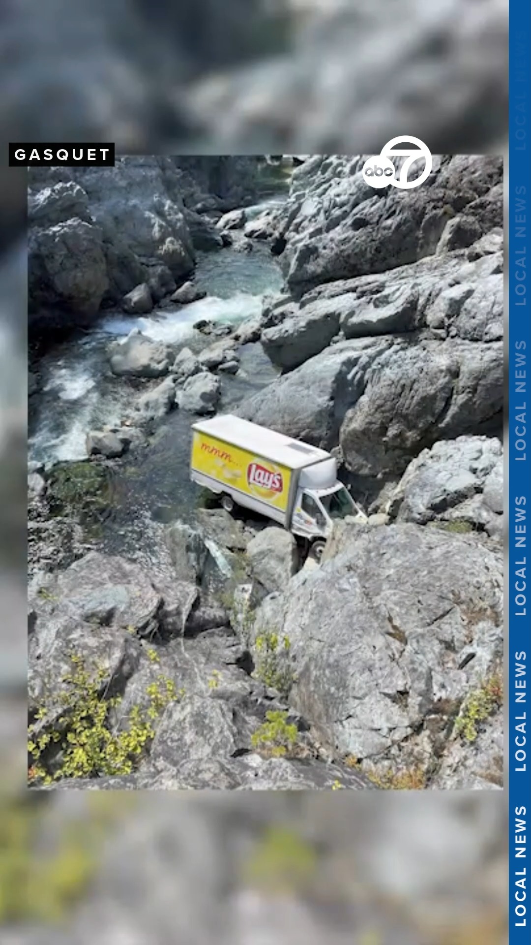 LUCKY LANDING: A Frito-Lay box truck tumbled roughly 150 feet into a ...