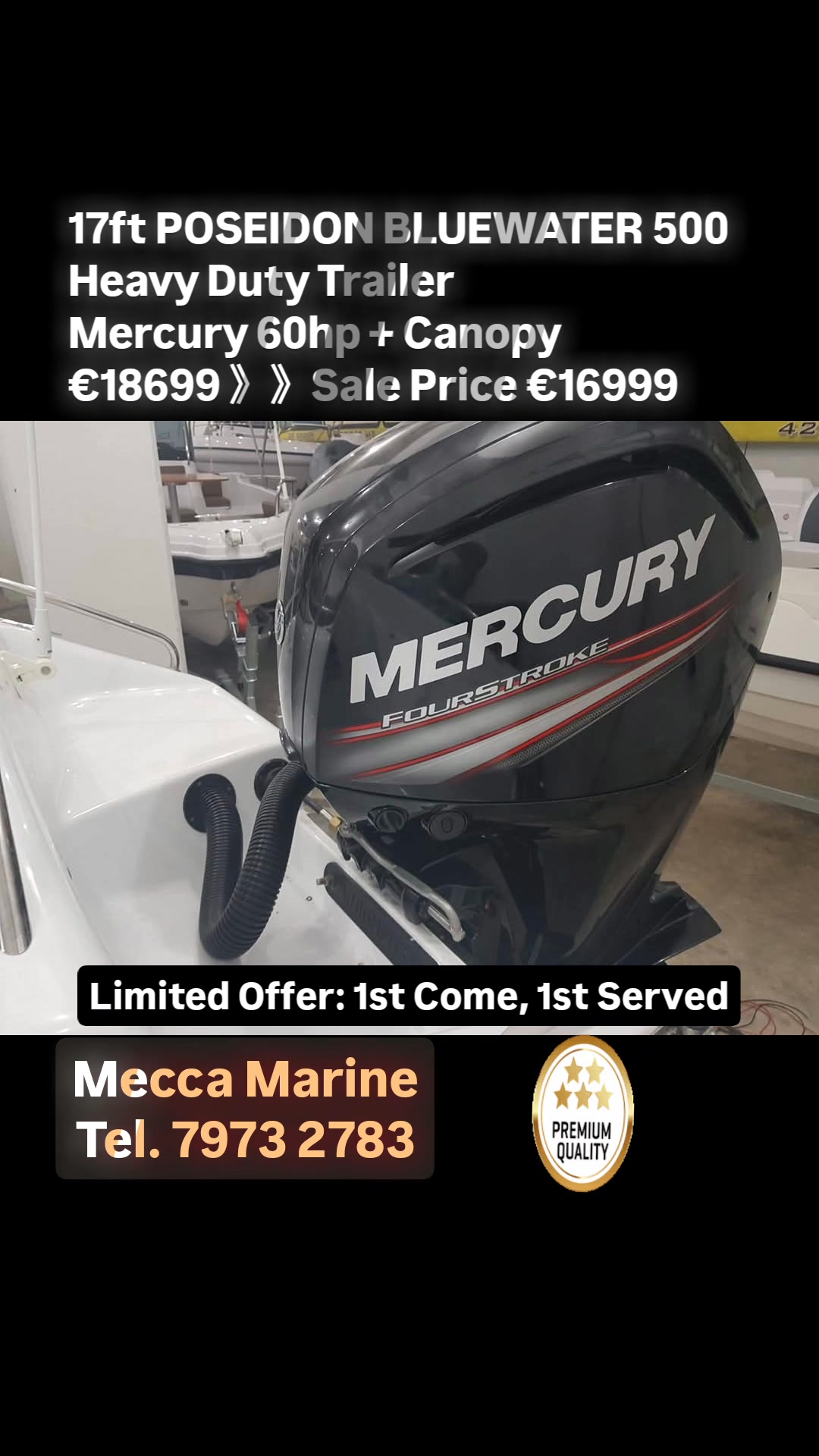 17ft POSEIDON BLUE WATER 500 powered by Mercury January Offer