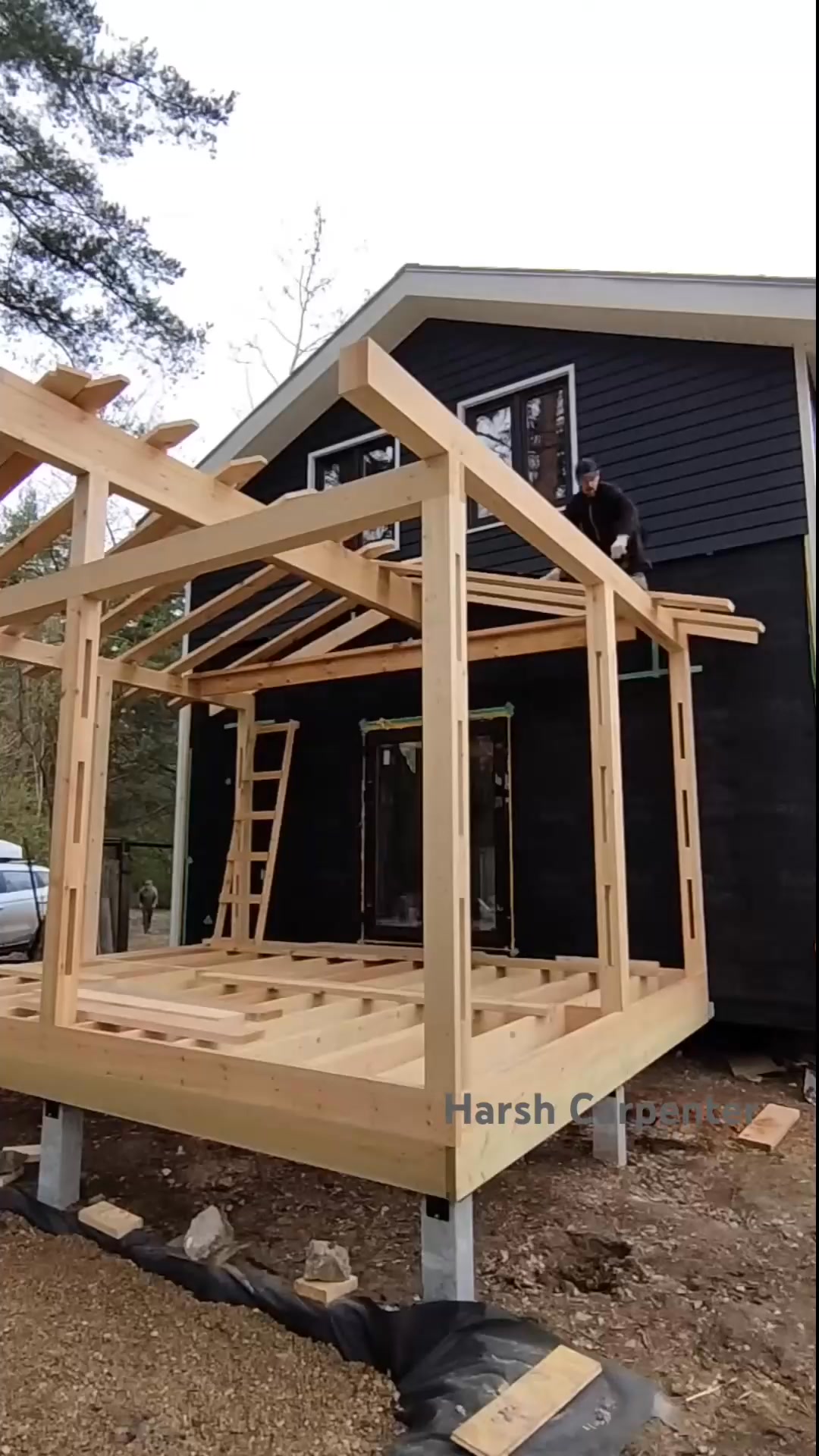 How to Quickly Install Rafters on a Frame Extension Using a Nail Gun # ...