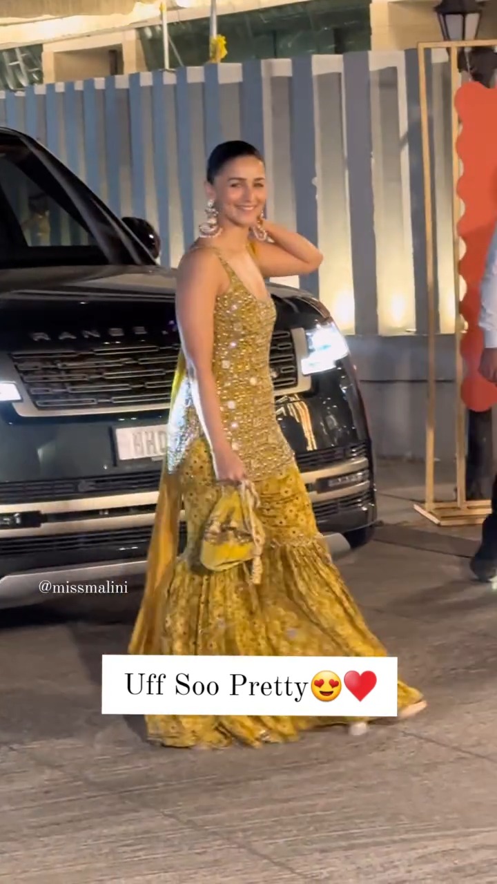 alia bhatt golden dress Remember When Slayed Yellow Sharara Look😍❤ | MissMalini beauty