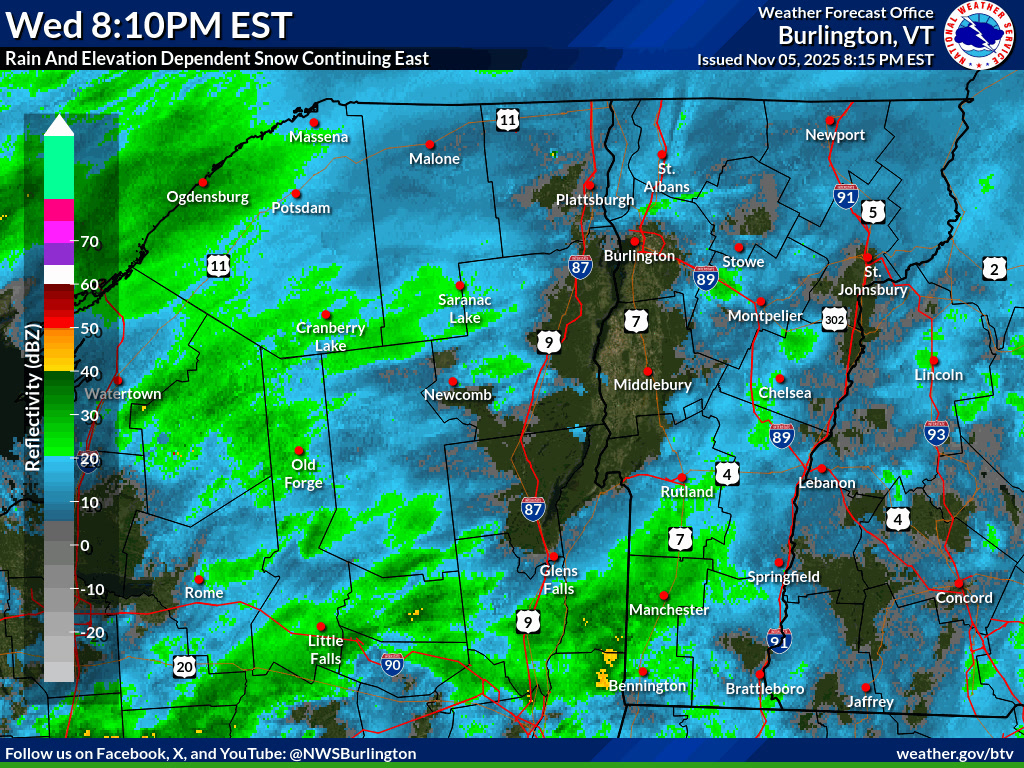 [Wed, November 5th, 8:15 PM] -There's only a small gap in precipitation ...