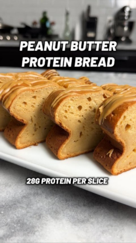 28g Protein Peanut Butter Bread 🔥🥜🤤 👨‍🍳 @michaelkory Ingredients: 1-1/2 ...