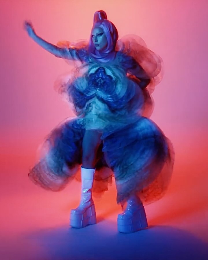 Lady Gaga in Iris van Herpen custom-made look for VMAs 2020. Styled by Nicola Formichetti