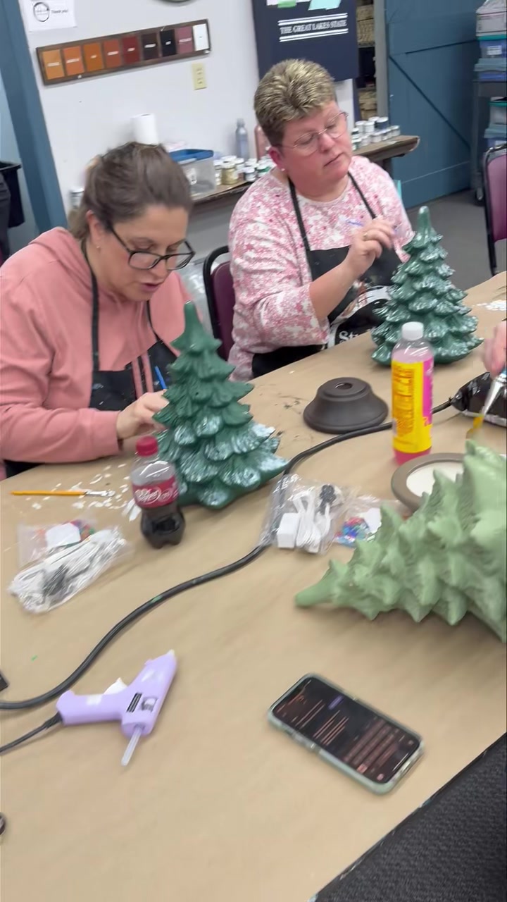 Check out our VINTAGE TREES! This group is just getting ready to glaze ...