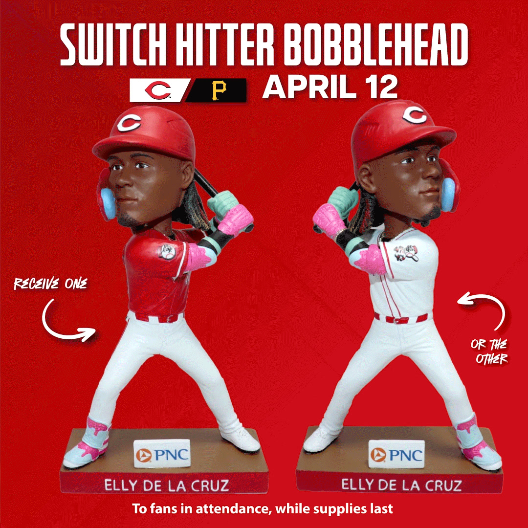 Join the Reds April 12th and receive a lefty OR righty Elly De La