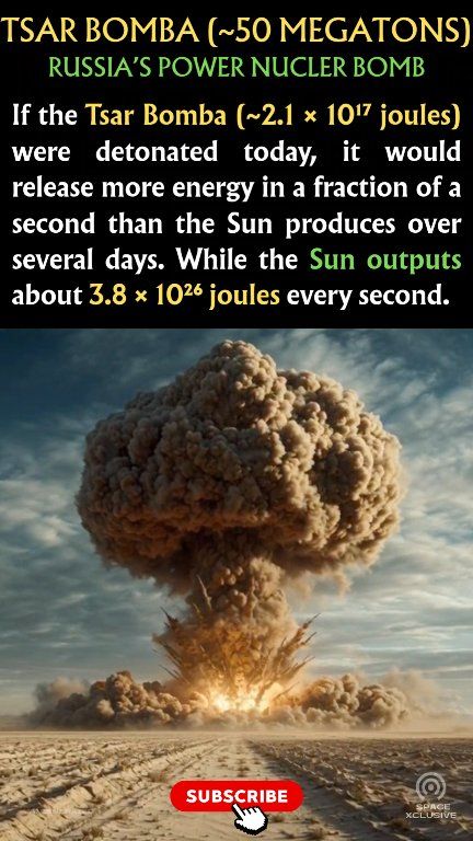 Did You Know? In 1961 Russia tested the Tsar Bomba nuclear bomb and the ...