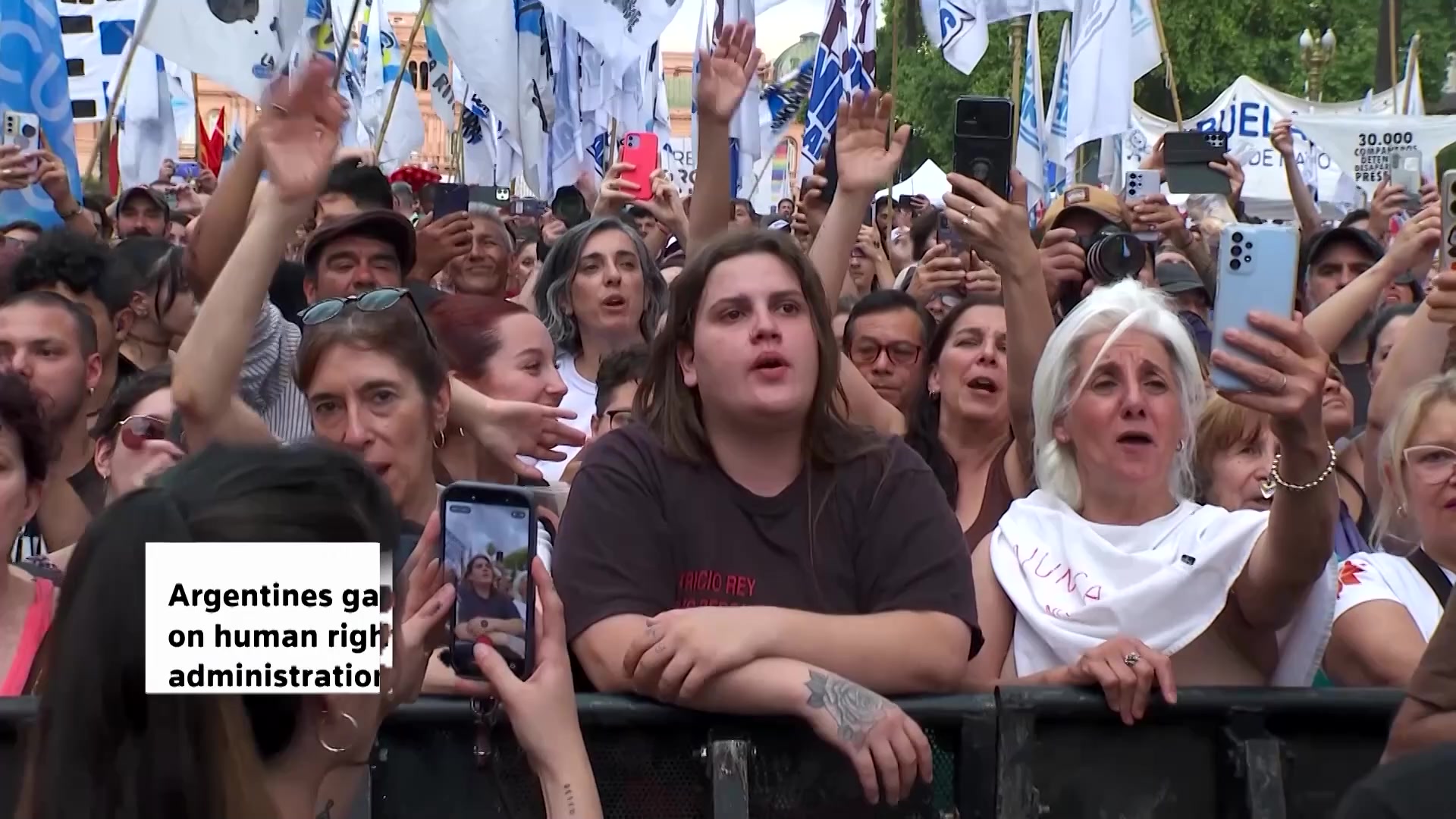 Human rights groups and labor unions gathered at Buenos Aires’ Plaza de ...