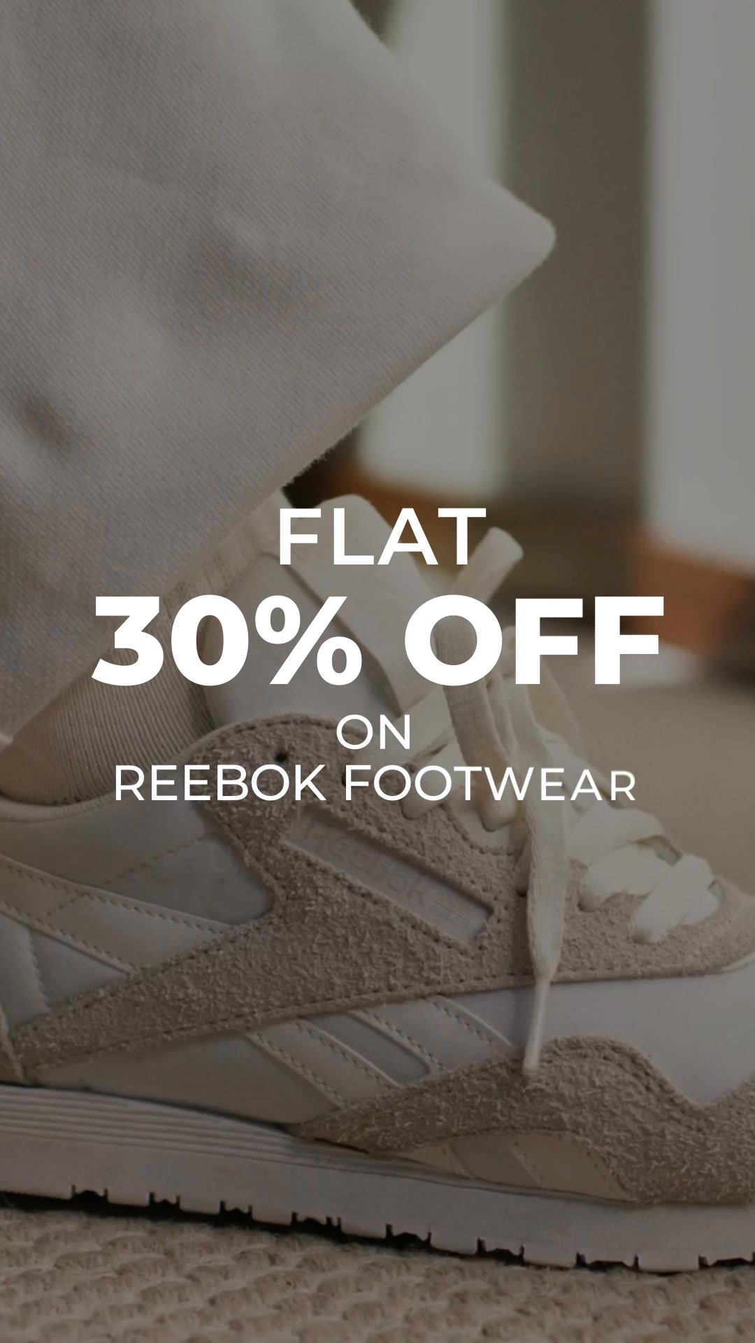 Move easily from workouts to weekends! 👟😎 Get Flat 30% OFF on #Reebok  footwear at Step into comfort today with  #HappyAtLuLu LuLu Hypermarket Facebook