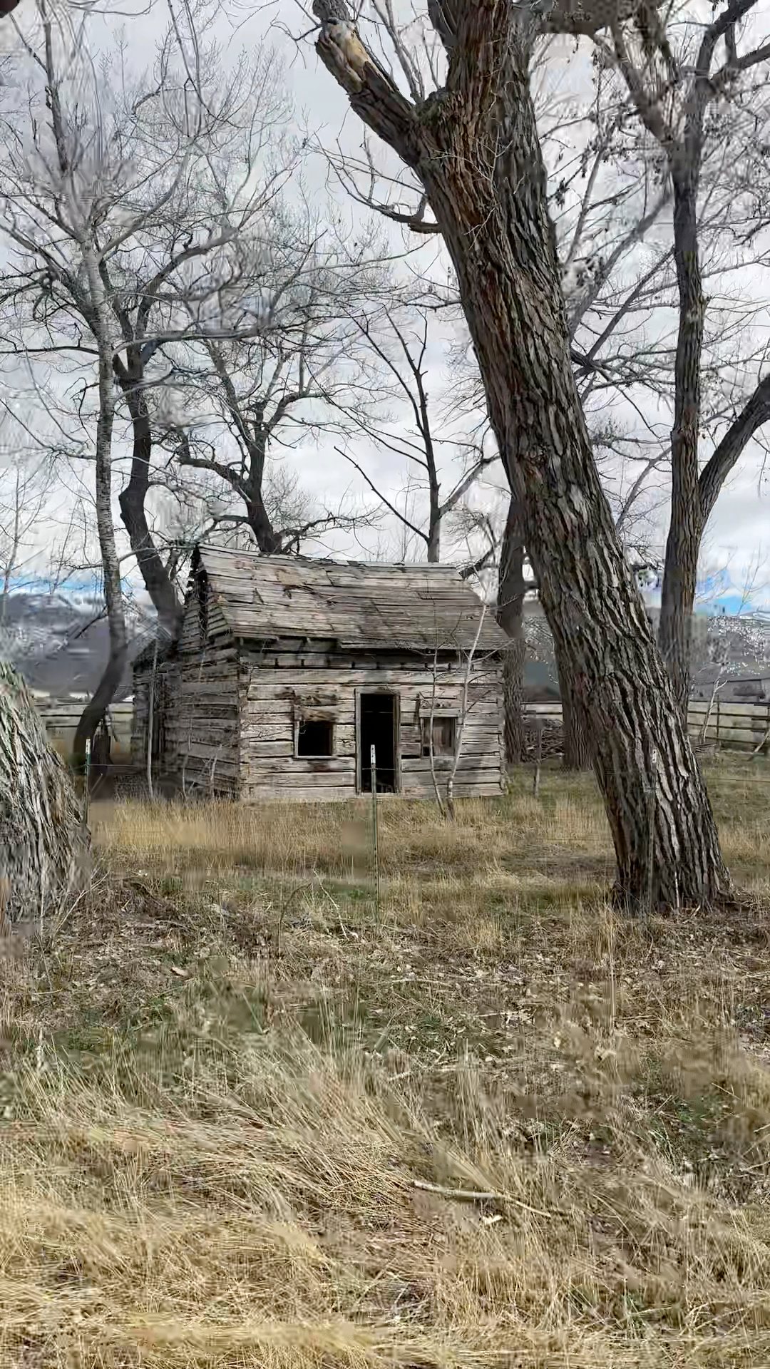 Primitive log cabins such as this one dot the landscape in Ephraim ...
