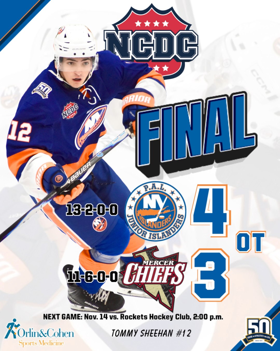 #NCDC Final: P.A.L. Jr. Islanders 4, Mercer Chiefs 3 (OT) Make it FOUR ...