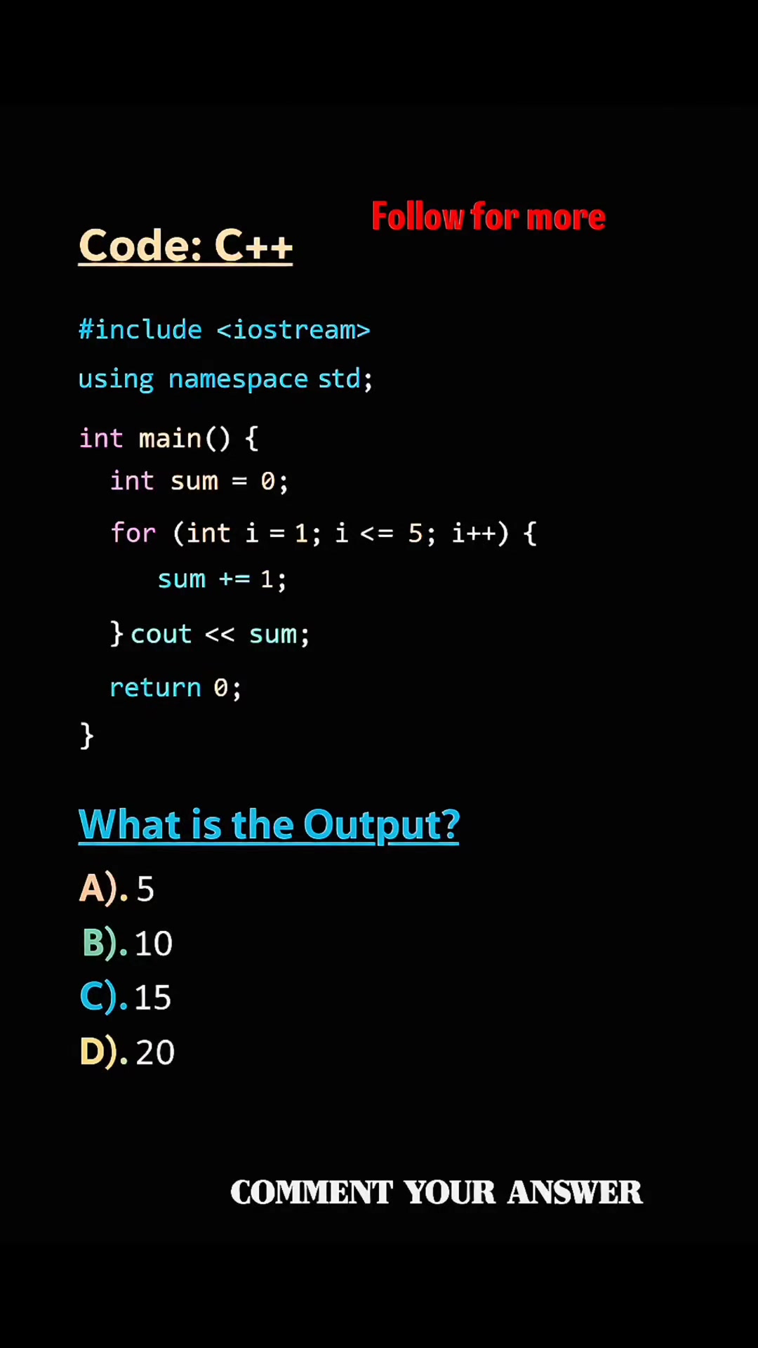 Cpp programming MCQ question please like and follow ☺️ #coding #shorts ...