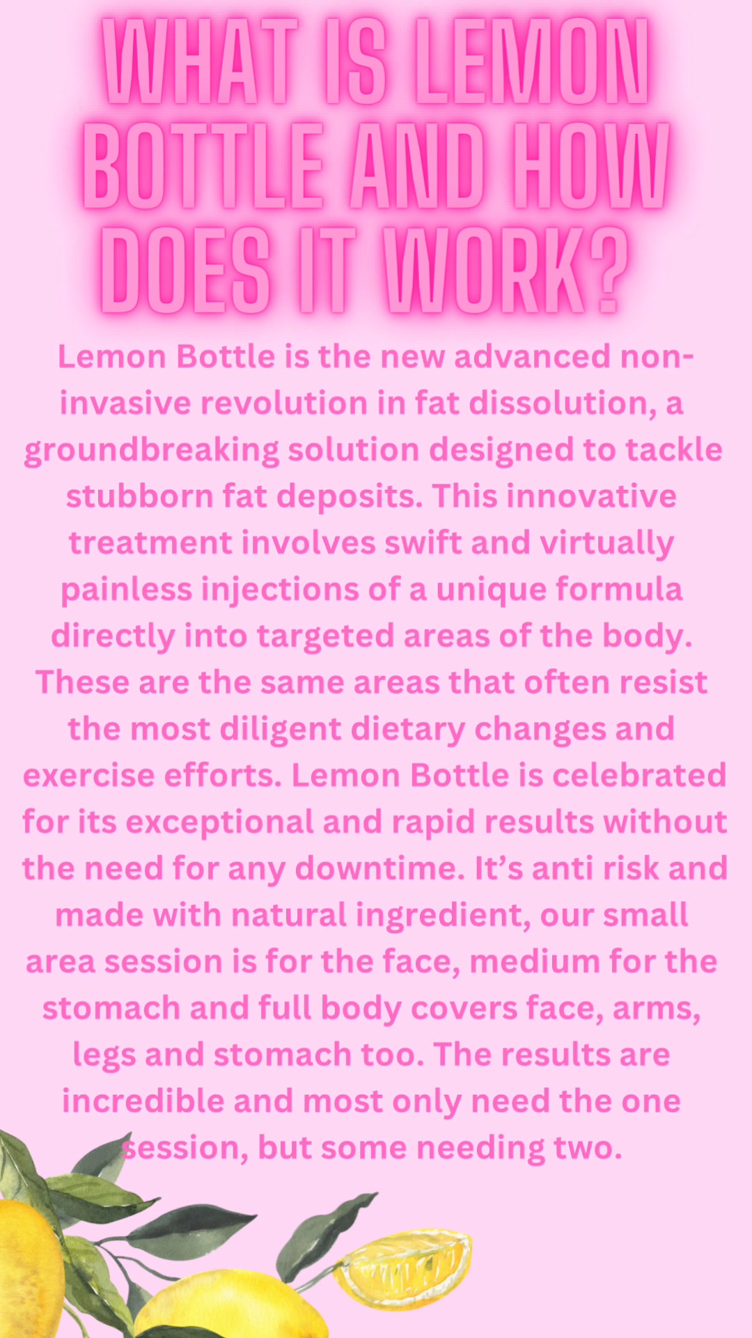 does lemon bottle fat dissolving really work BOTTLE💉🍋⚡️ If you're seeking a safe, effective, and non-invasive way to slim and contour your body, look no further than Lemon Fat- Injections💛 Start your journey with a personalised consultation Supply:1 Tub melatonin spray Cjc 1295 Ipamorelin Before