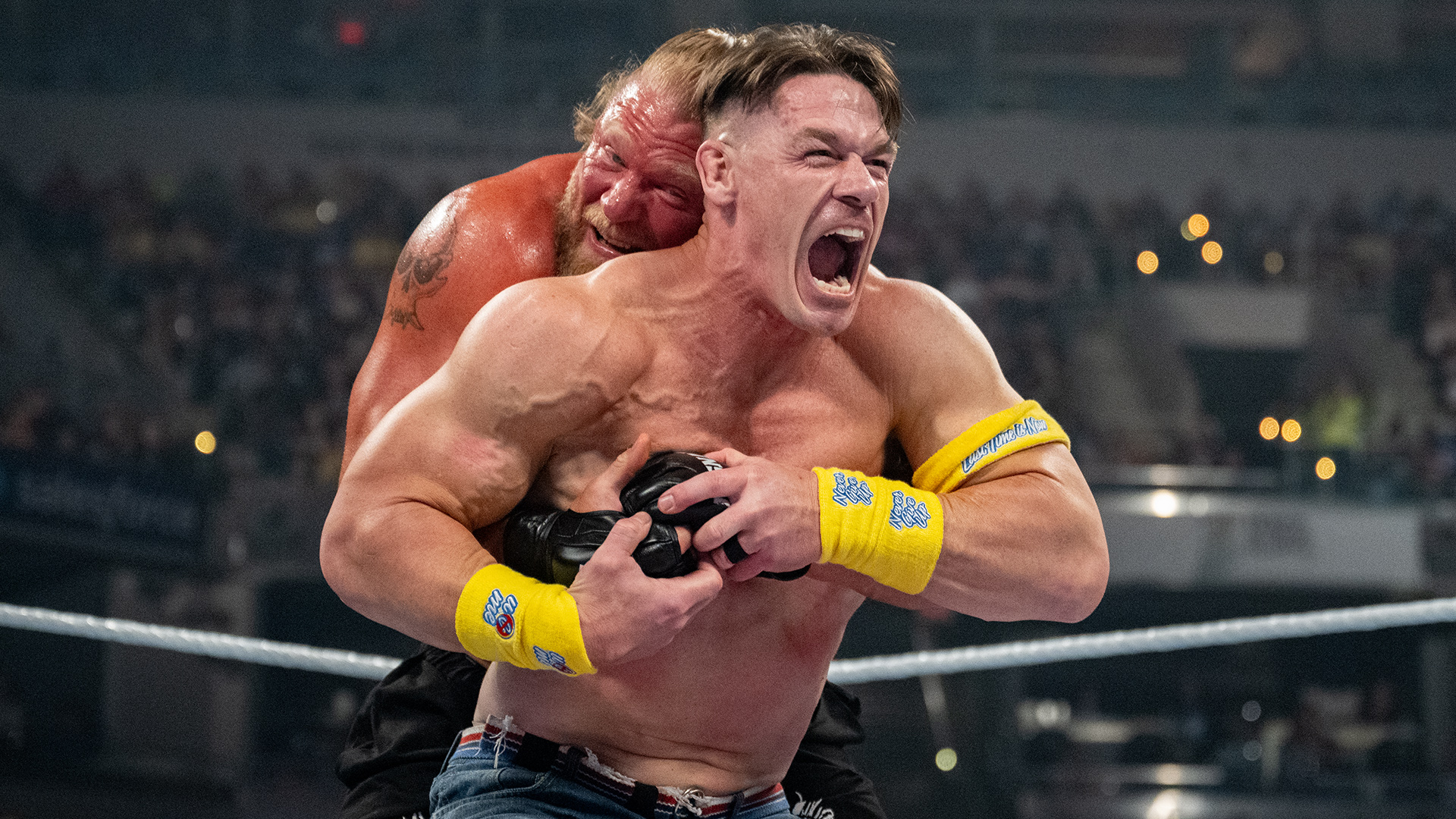 Brock Lesnar competes in his first match in two years when he