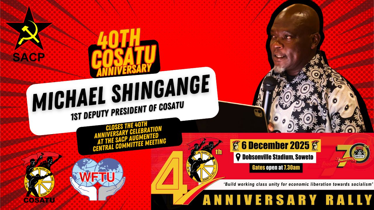 Michael Shingange, 1st Deputy President of COSATU, officially closes ...