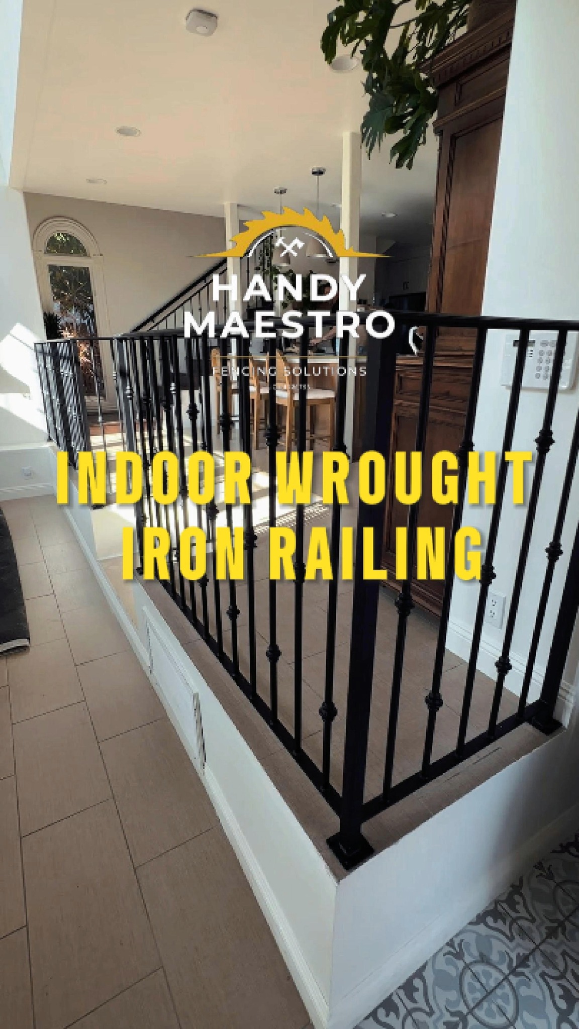Timeless elegance, crafted to last. This indoor wrought iron railing ...