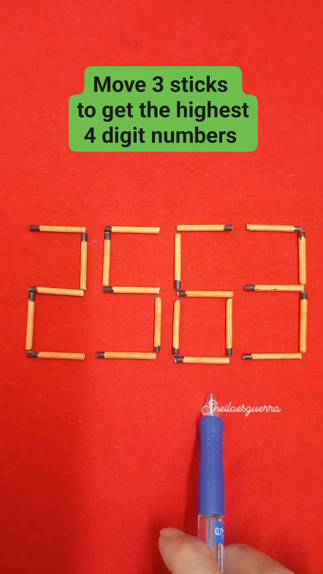 2563 ️ move 3 sticks to get the highest 4 digit numbers #puzzle # ...
