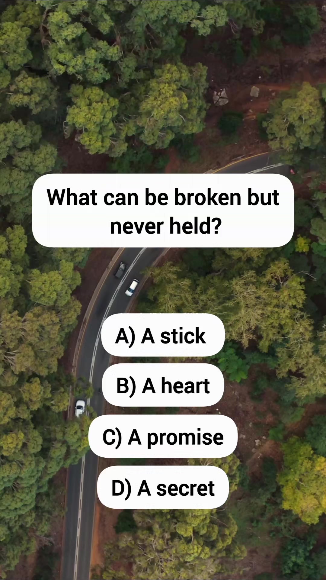 What can be broken but never held? #riddles #fblifestyletyle#quiz # ...