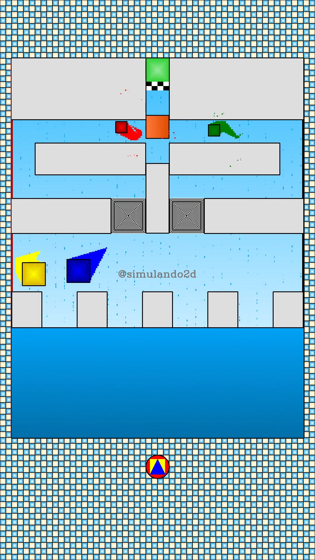 Insane Square Race: Pure Madness! 🟦🟥🟨🟩 #simulation #squarerace # ...