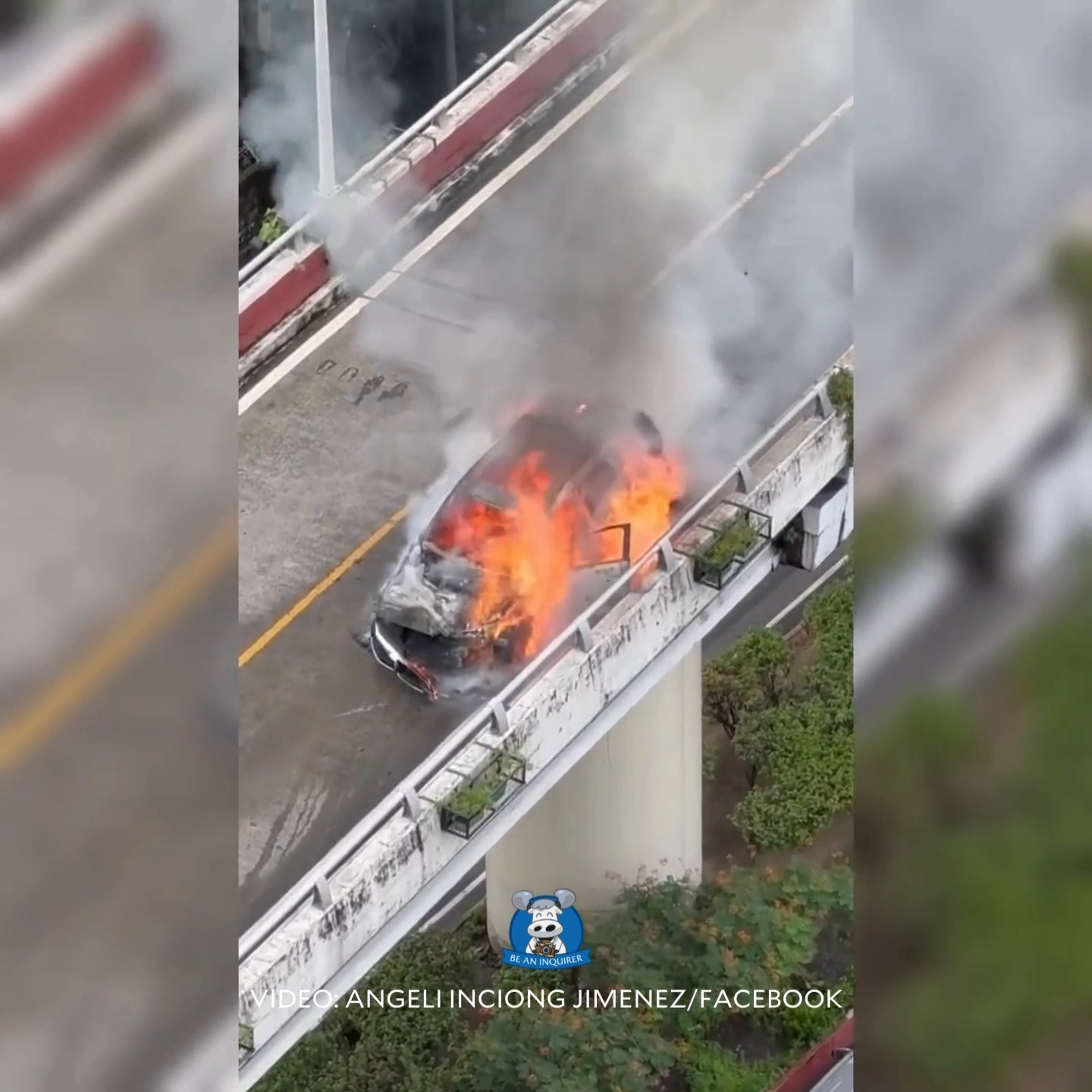 CAR FIRE AT ORTIGAS FLYOVER ICYMI: A social media user caught a video ...