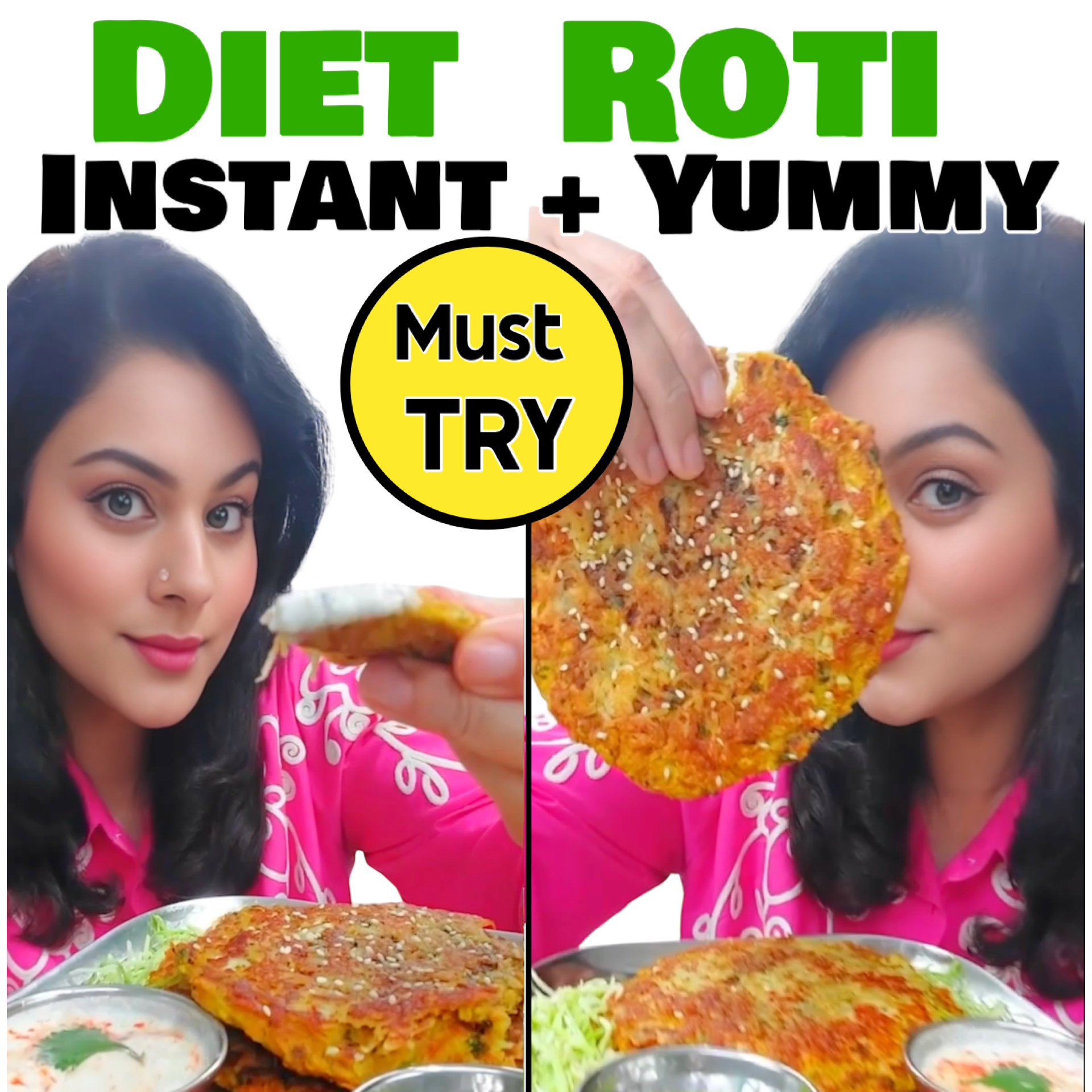 Instant Diet Roti ️ Quick, Filling & YummyKam oil, simple ingredients ...