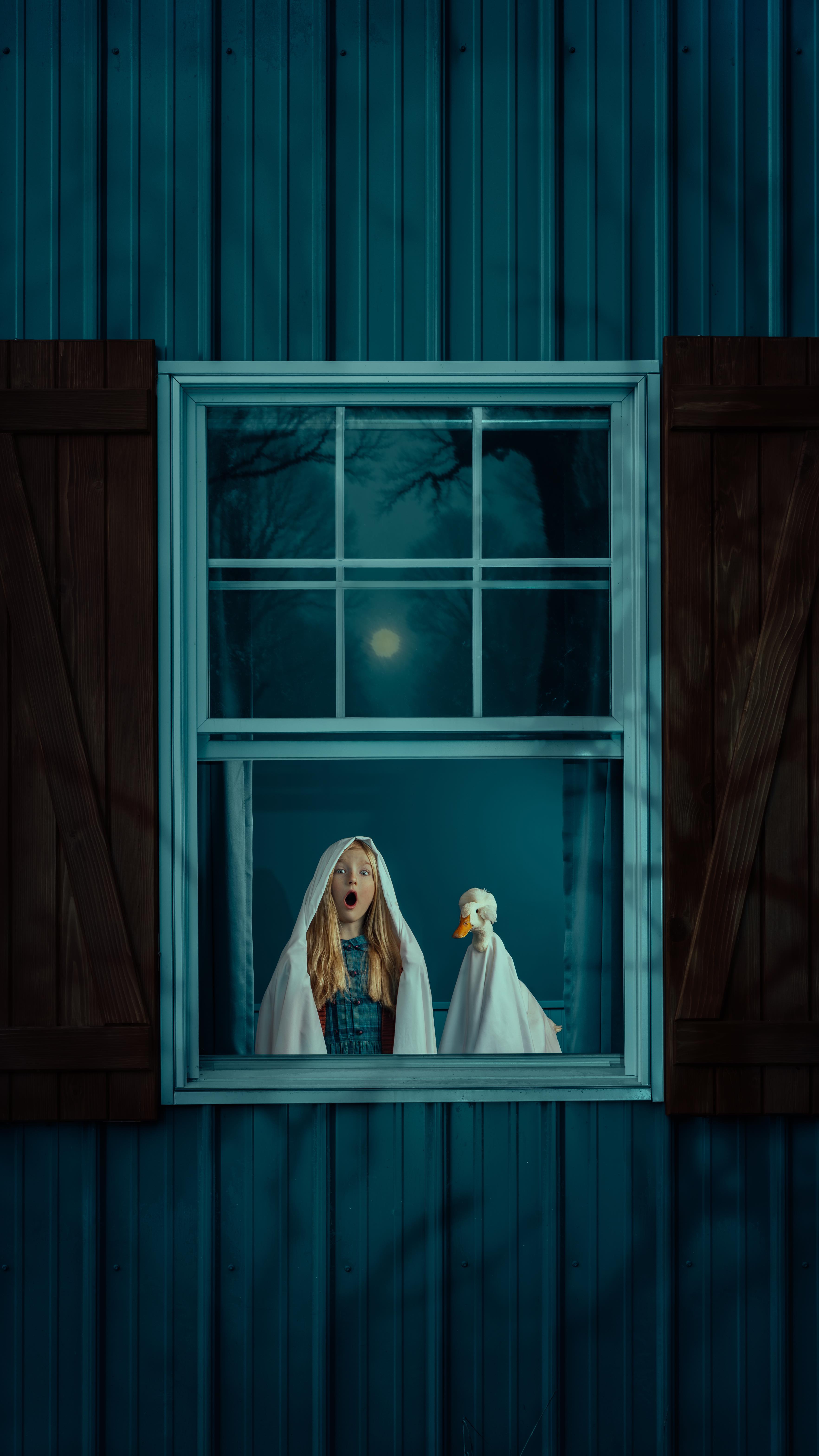 Behind the scenes of Fowl Play at Midnight, our haunted window scene ...