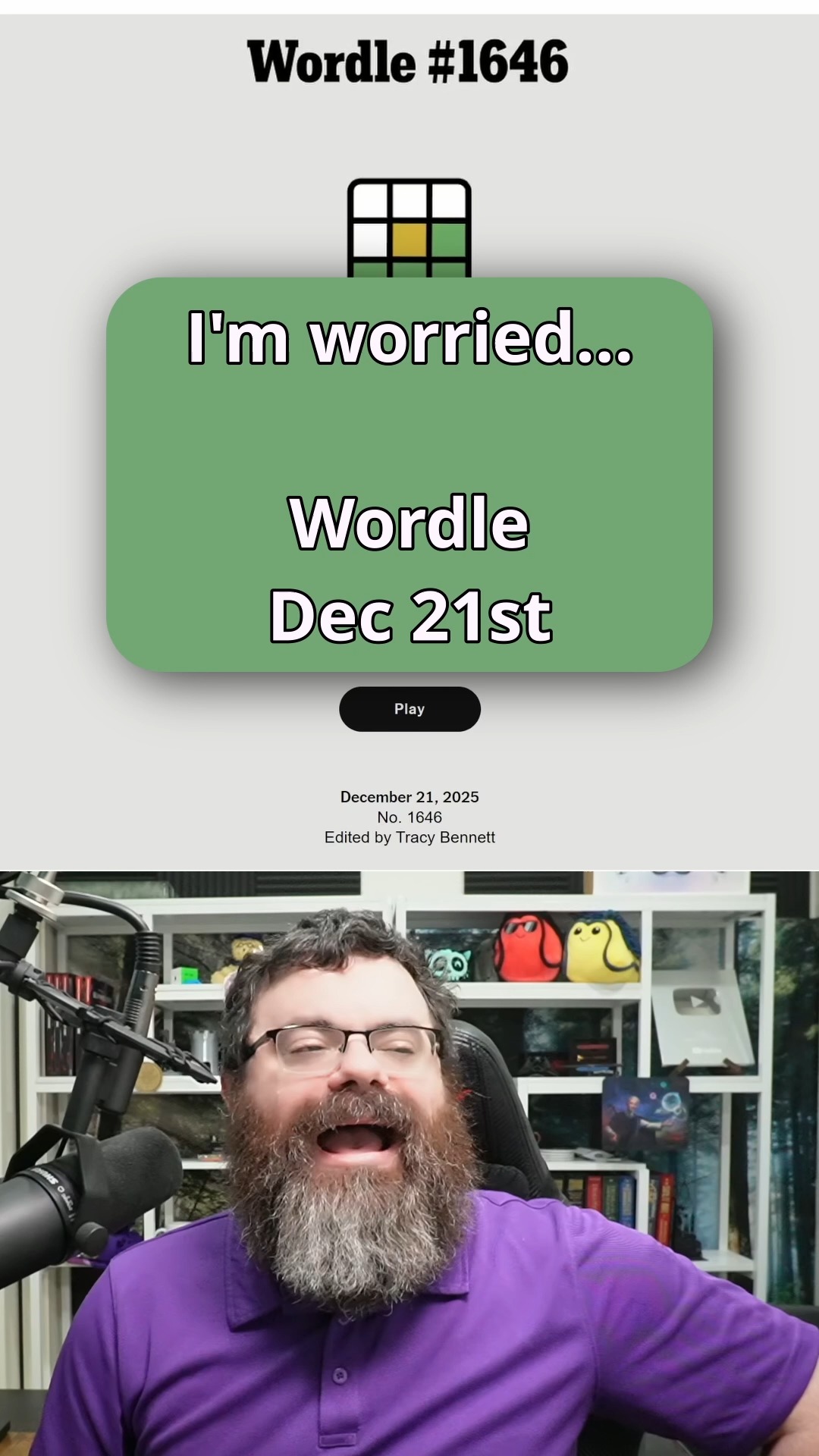 I'm worried... Wordle Dec 21, 2025 1646 #NYTGames #wordletok #rangsk ...