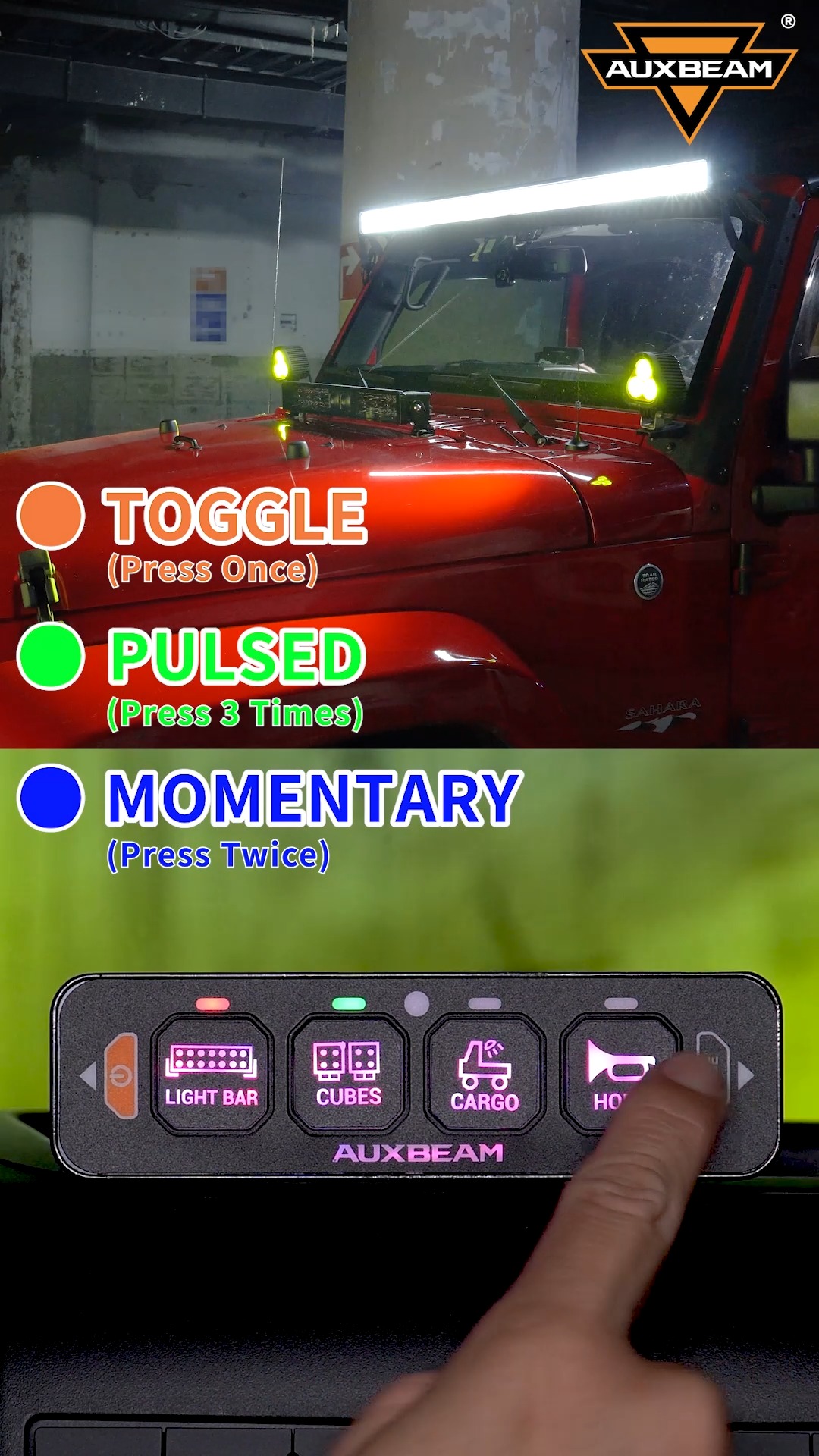 Auxbeam® AS Series 4 Gang (AS-R40) RGB Slim Switch Panel