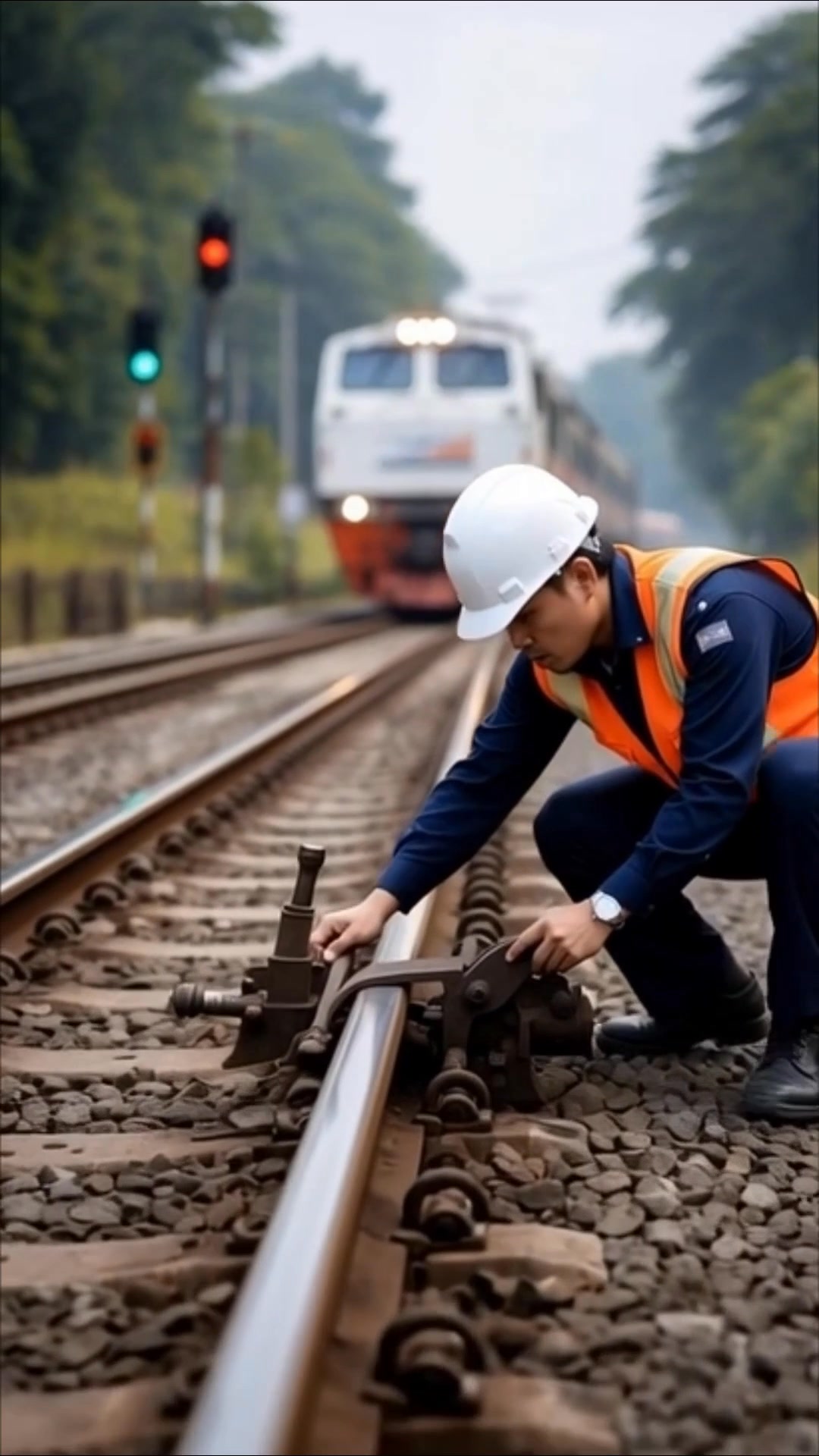 The station officer is checking the train tracks #railway #train # ...