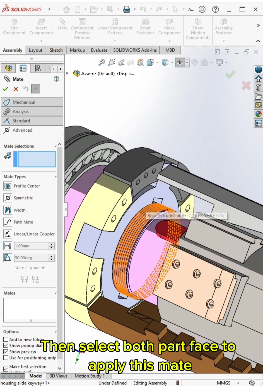 Limit Distance Mate |solidworks |😊 #automobile #solidworksassembly #art ...