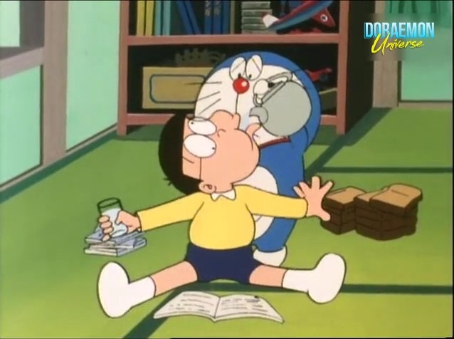 The episode starts with Nobita running into Doraemon and asking him for ...