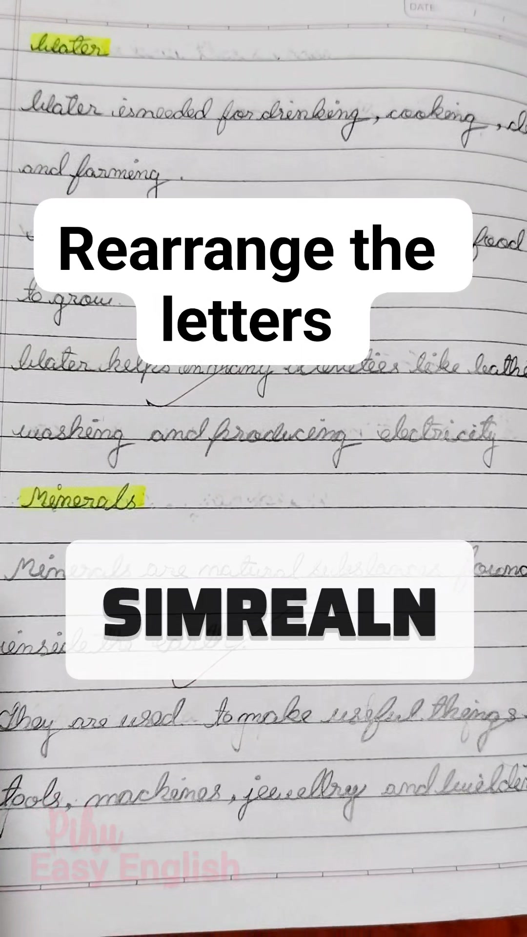 FB r 57 Rearrange the letters and find the hidden word 🔥 'S I M R E A L ...