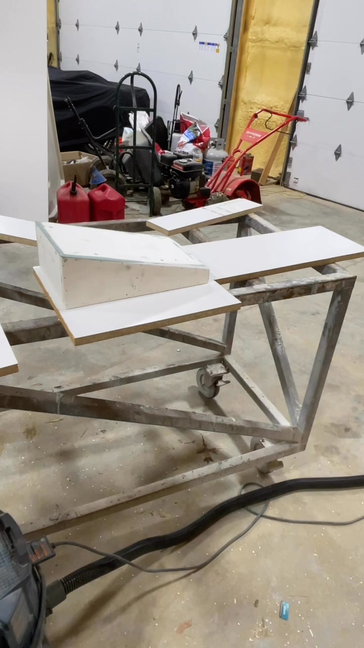 Working on a couple floating vanities!! Concrete allows us to be ...