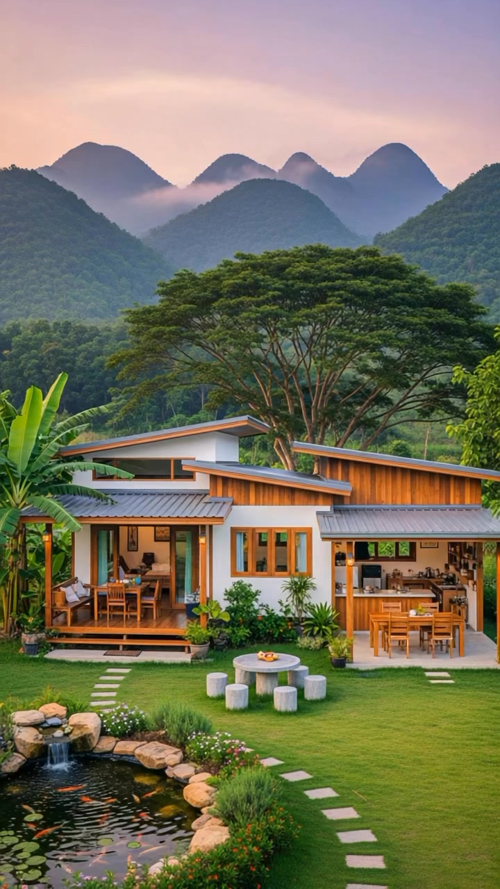 หมดดหนี้หมดสิน เก็บเงินสักก้อนไปอยู่แบบนี้ สงบไม่วุ่นวายกับใคร🏡😍 | แบบ ...