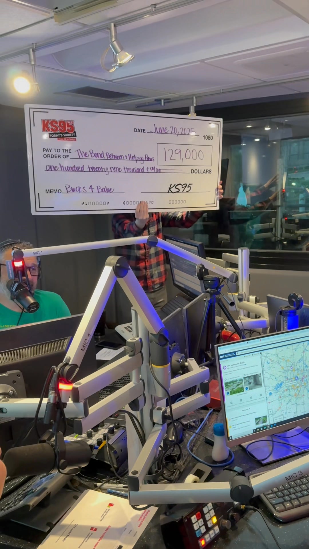 🎉 CHECK REVEAL TIME! 🎉 Thanks to YOU, our incredible KS95 listeners ...