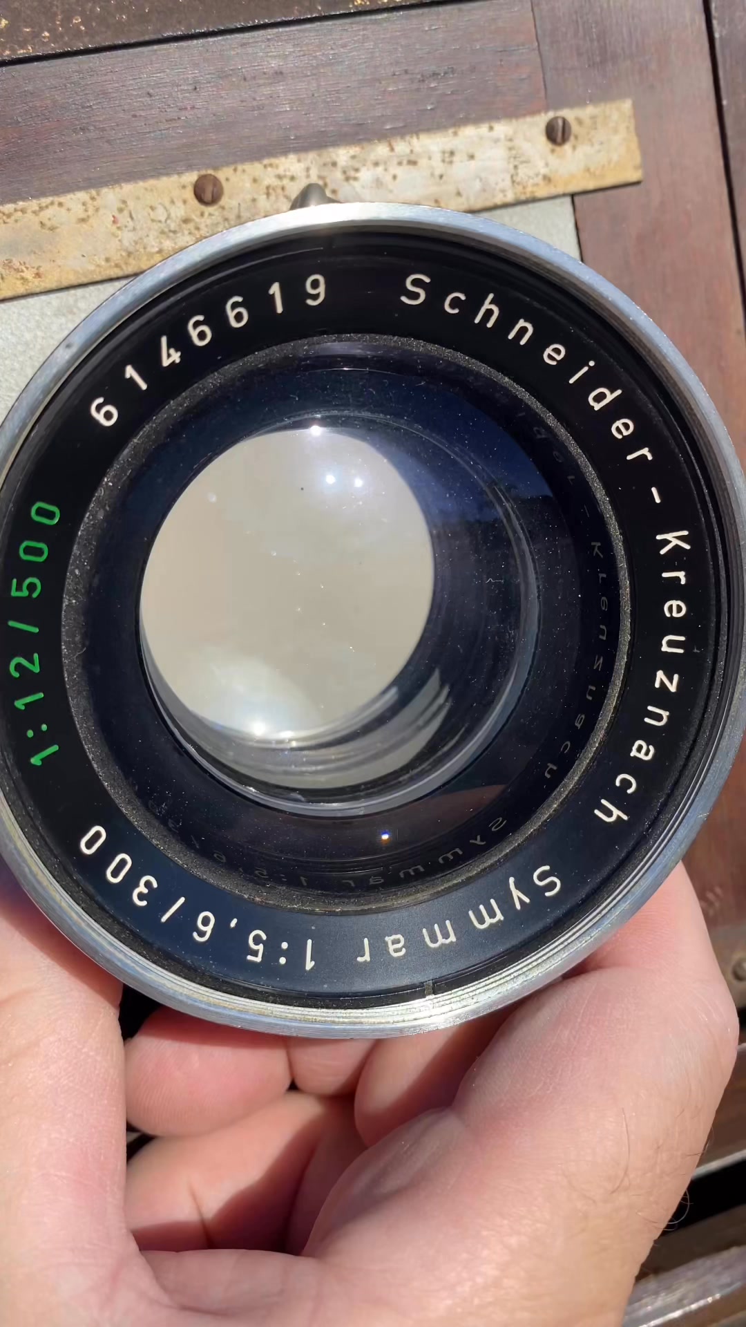 Schneider Angulon f6.8 165mm on Compur #2 shutter, wide angle