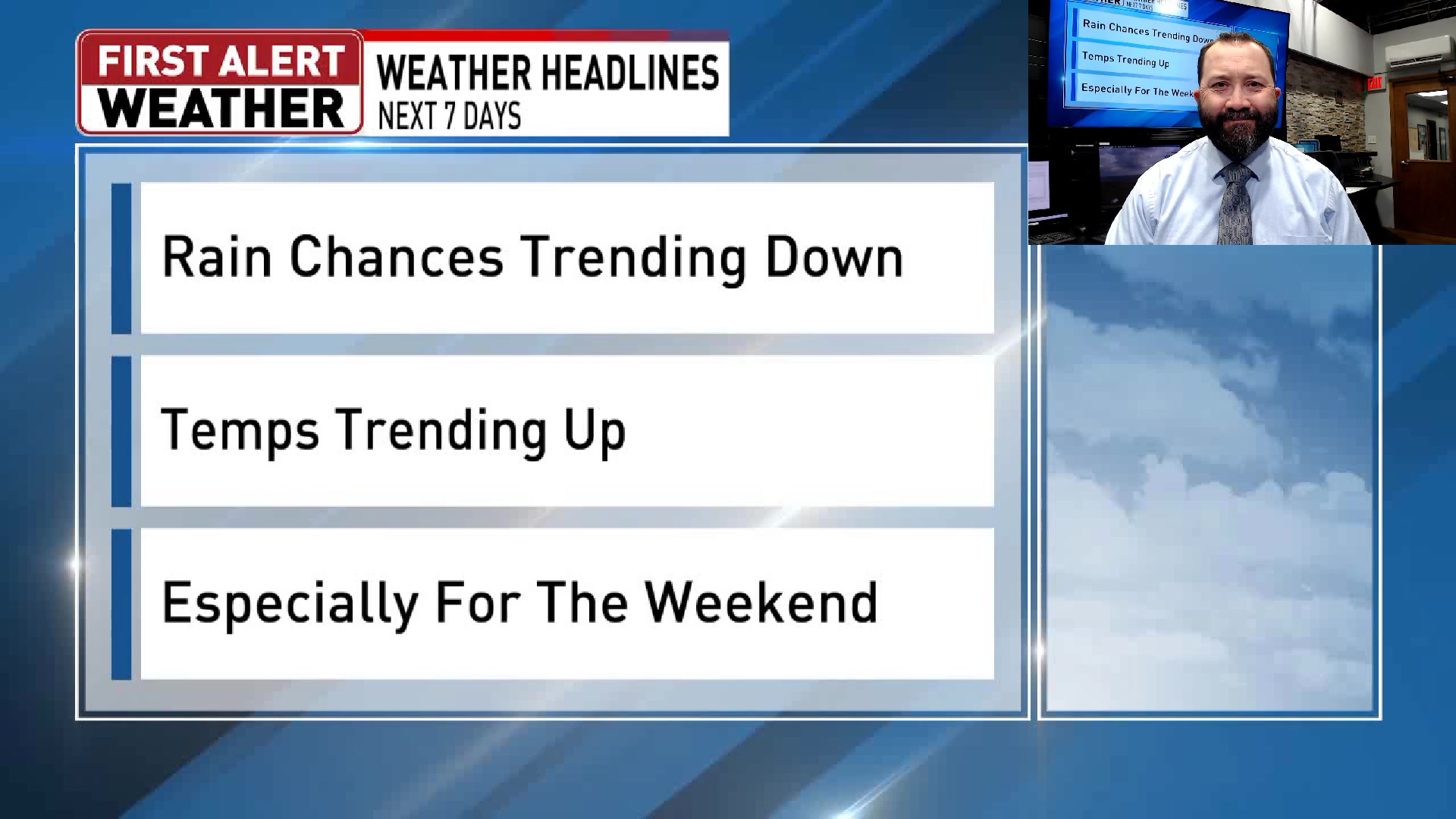 Temps looking great, rain chances not so much. | Chief Meteorologist ...