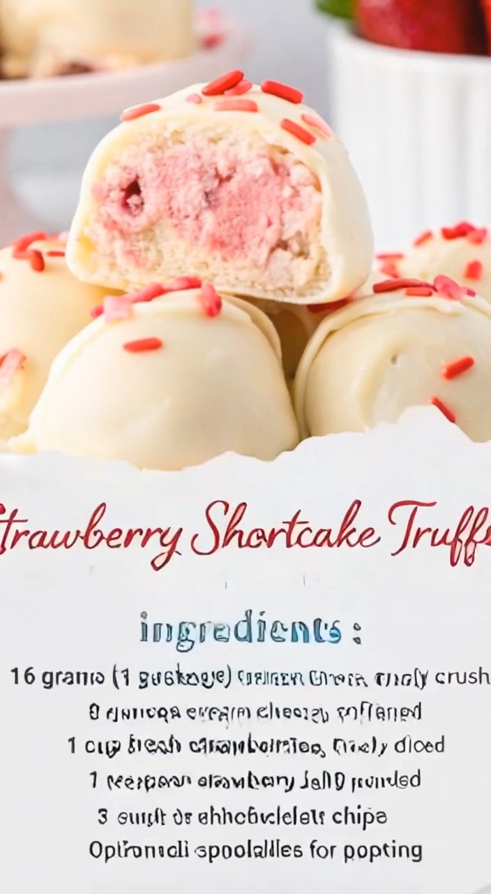 🍓🍬 Strawberry Shortcake Truffles 🍬🍓 Ingredients: 216 grams (1 package ...