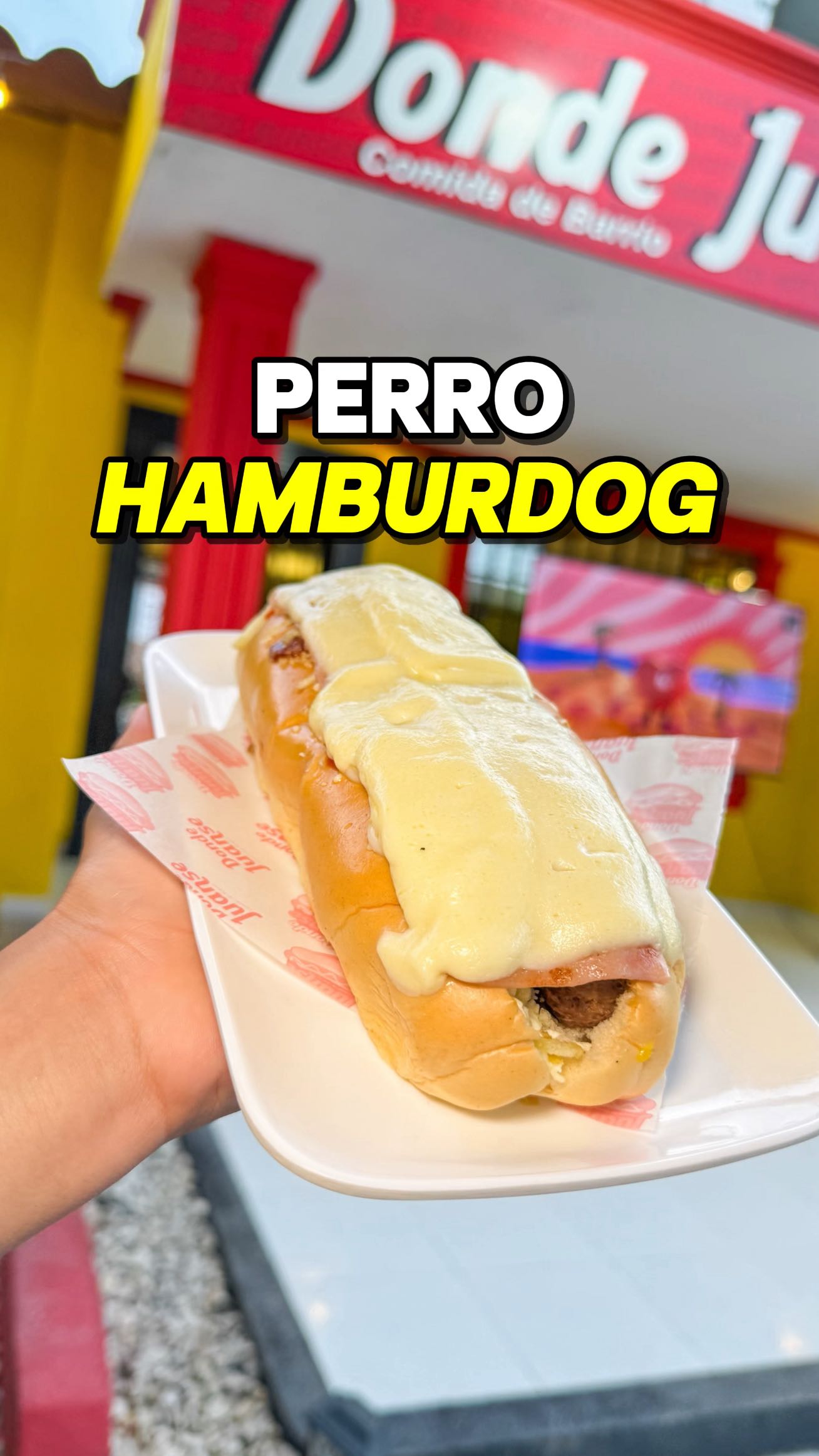El HAMBURDOG 🌭🍔 con carne de hamburguesa, jamón, queso derretido, queso ...